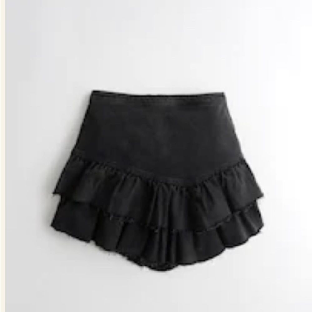 Tiered Denim Mini Skirt